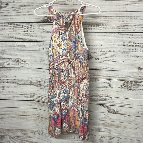 Doe & Rae Swing Dress Small White Pink Blue Sleeveless - Picture 4 of 5